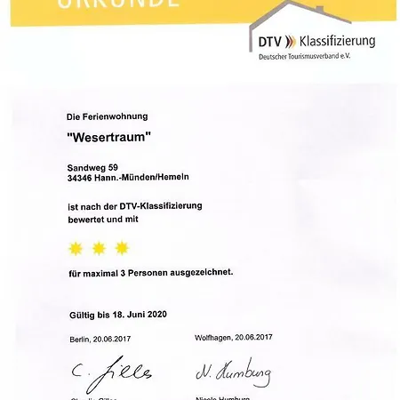 Apartmán Wesertraum